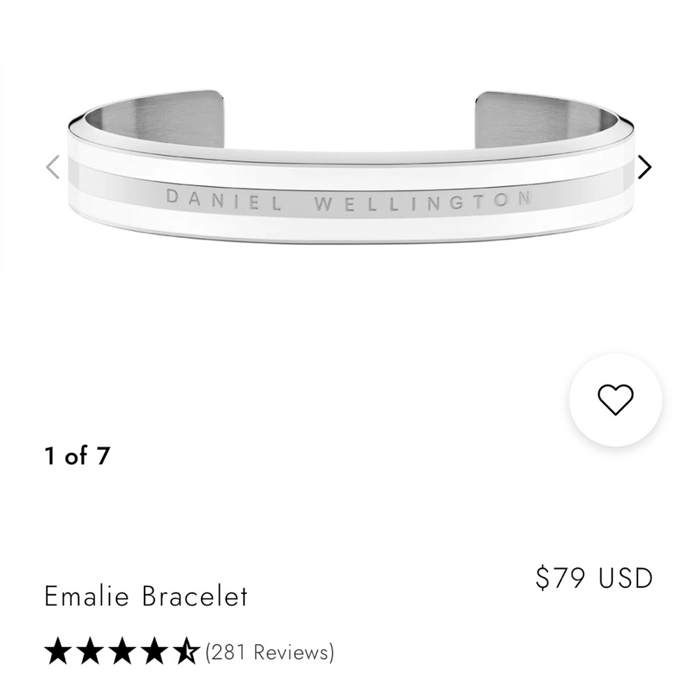 Daniel Wellington Emalie Cuff Bracelet in Silver